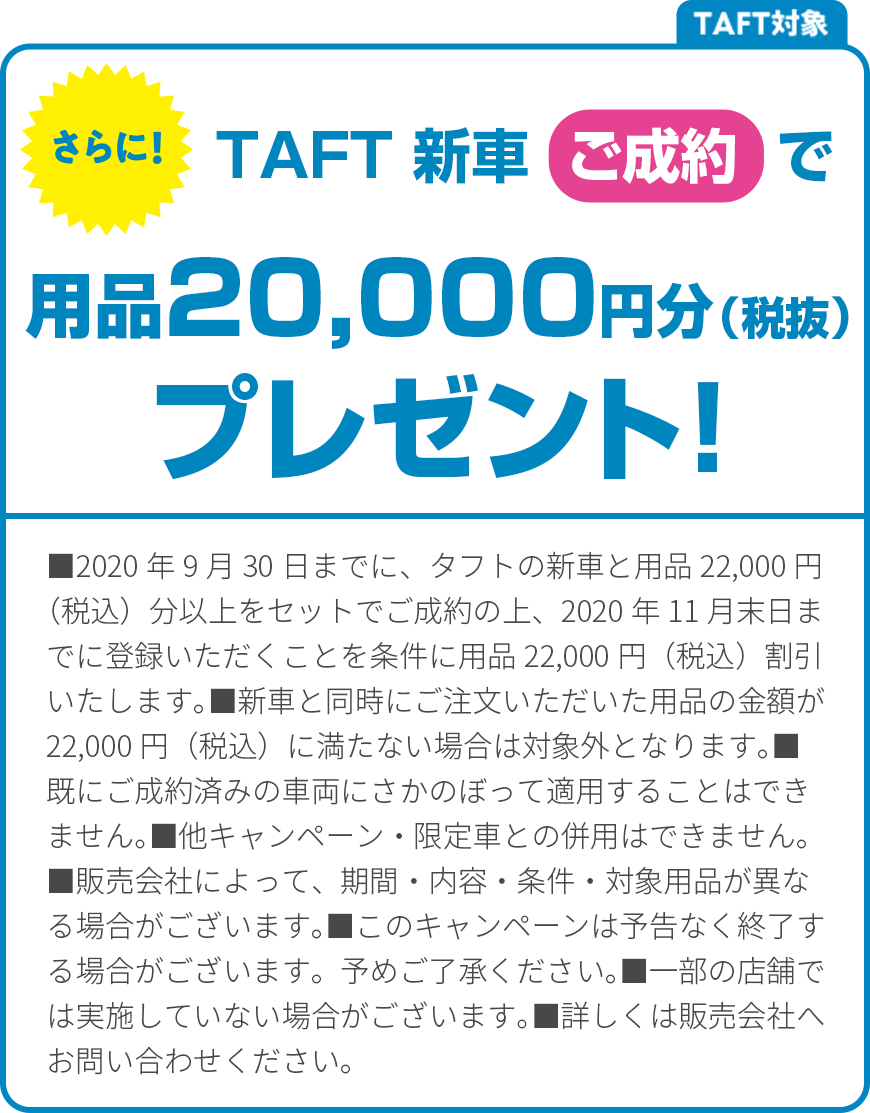 用意20,000円分（税抜）プレゼント！