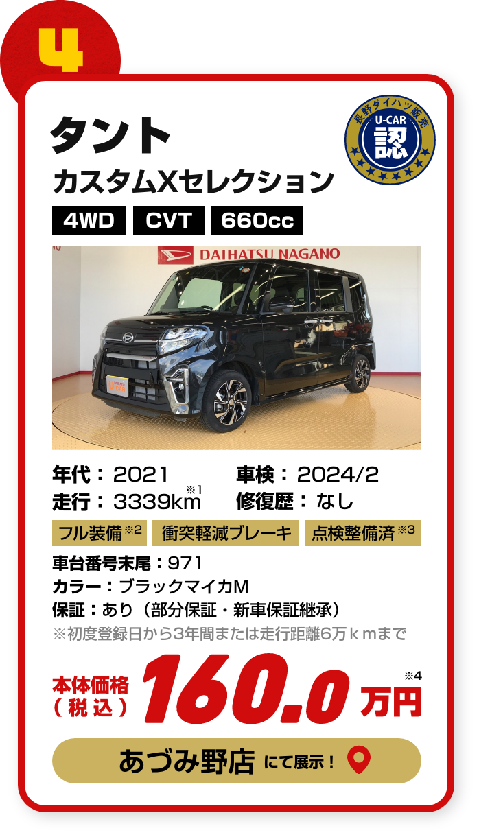 目玉車４台目の詳細