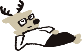 カクカクシカジカが寝転んでいるイラスト